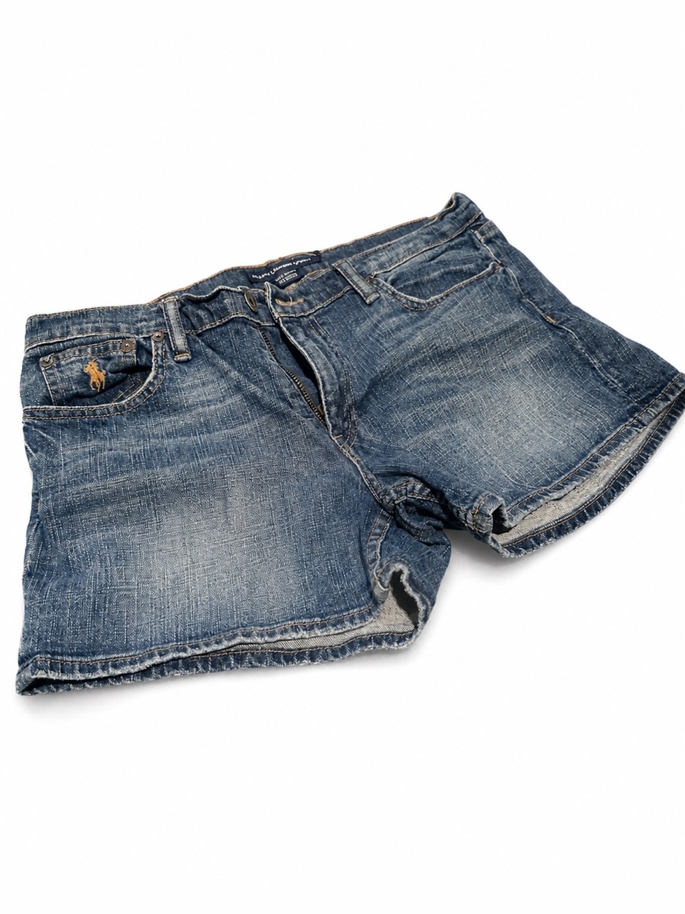 Ralph Lauren Distressed Dark Blue Denim Cutoff Shorts